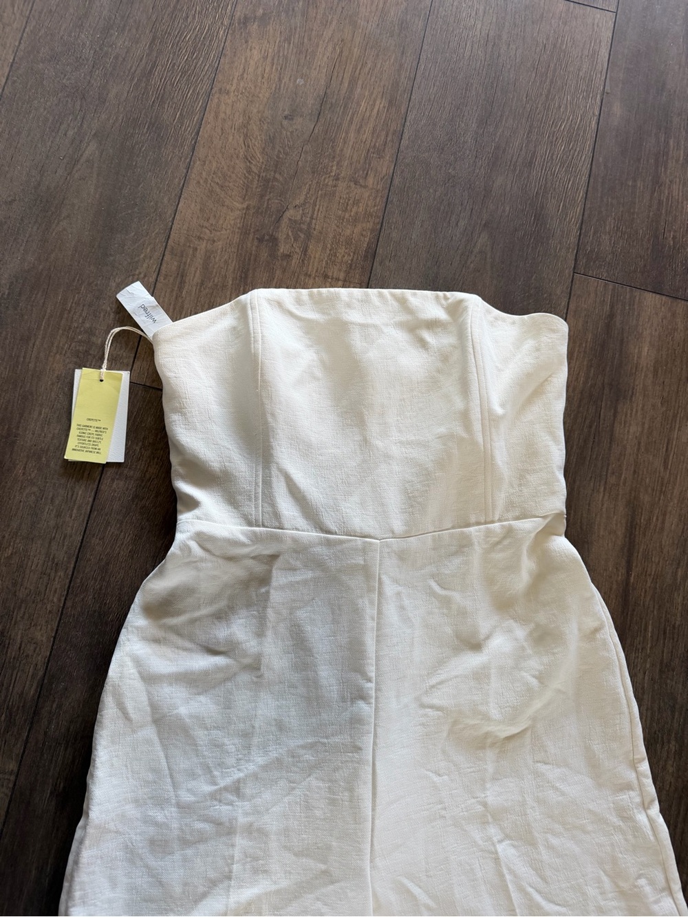 Strapless Wide-Leg Jumpsuit in Cream - Picture 2 of 5
